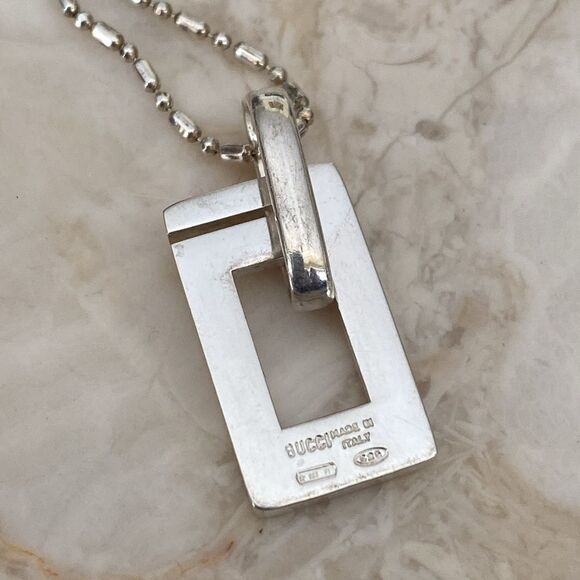 Gucci “G” 925 Sterling Silver Pendant & 20” Sterling Silver Chain - Picture 6 of 10